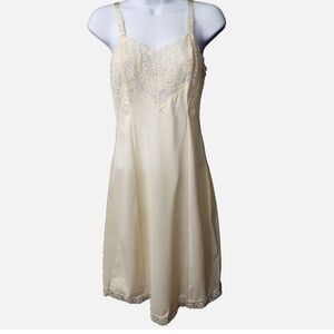 Vintage Slip Dress Size 36 in Beige Color